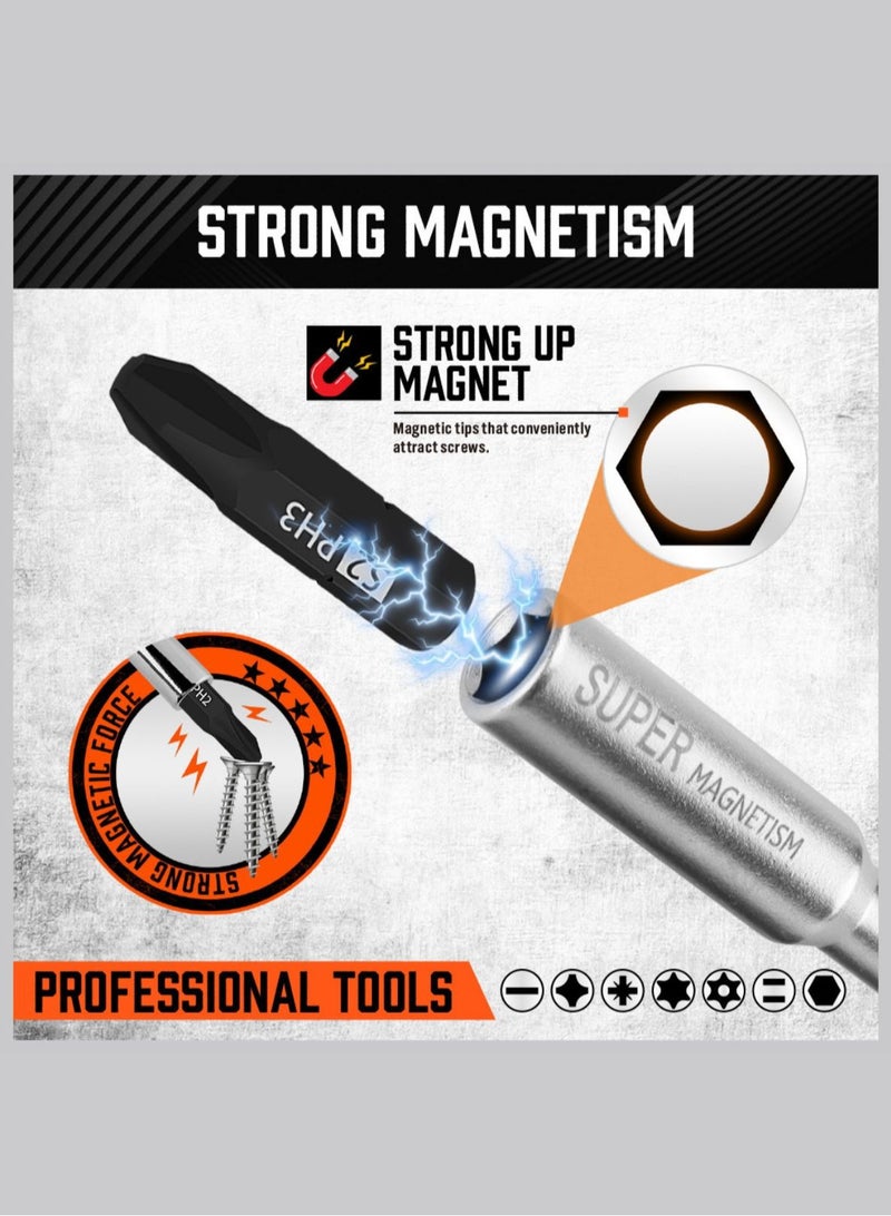 LOOPITYS 25 ratchet screwdriver handle+screwdriver head set | 1/4 inch magnetic Carraca Torx T5-T40 drill bit set | 12 Torx heads and 12 regular heads  - Image 5