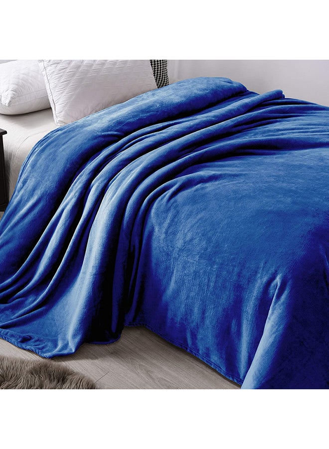 Moon 1 Piece Soft King Size Bed Blanket flannel Royal Blue - Image 4