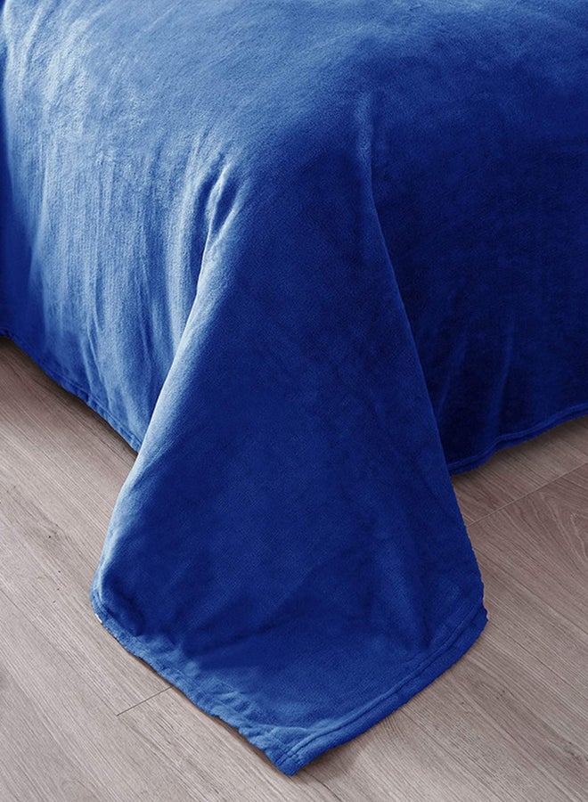 Moon 1 Piece Soft King Size Bed Blanket flannel Royal Blue - Image 3