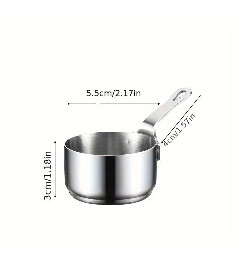 5pcs Silvery SUS304 Stainless Steel Sauce Cup With Handle Commercial Grade Dipping Bowl Restaurant Seasoning Cup Steak Sauce Container Dining Creative Tomato Sauce Cup - Image 5