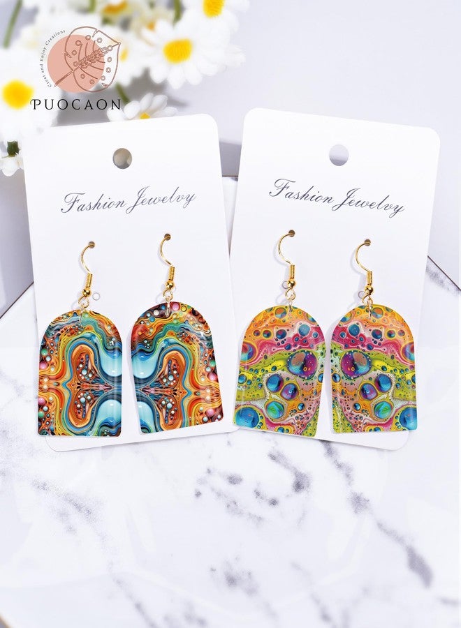 Puocaon Abstract Clay Transfer Paper - 20 Sheets Polymer Clay Transfer Sheets for Earrings Featuring Colorful Abstract Ink Art, Transfer Paper for Polymer Clay Jewelry - Image 2
