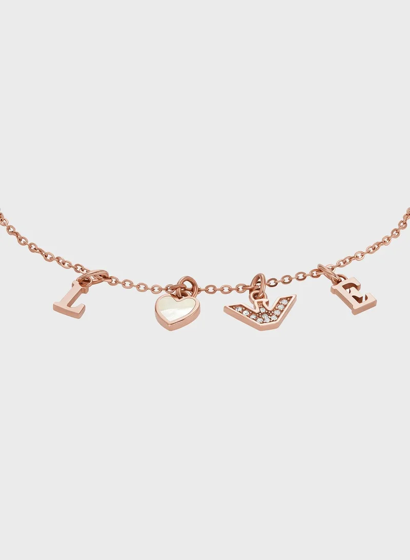 EMPORIO ARMANI Charm Chain Detailed Bracelet