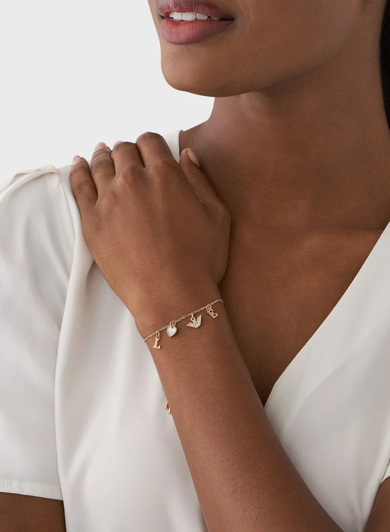 EMPORIO ARMANI Charm Chain Detailed Bracelet