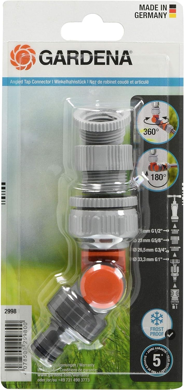 Gardena Angled Rotating Swivel Garden Tap Connector Adaptor 1" / 3/4" inch BSP - Image 2