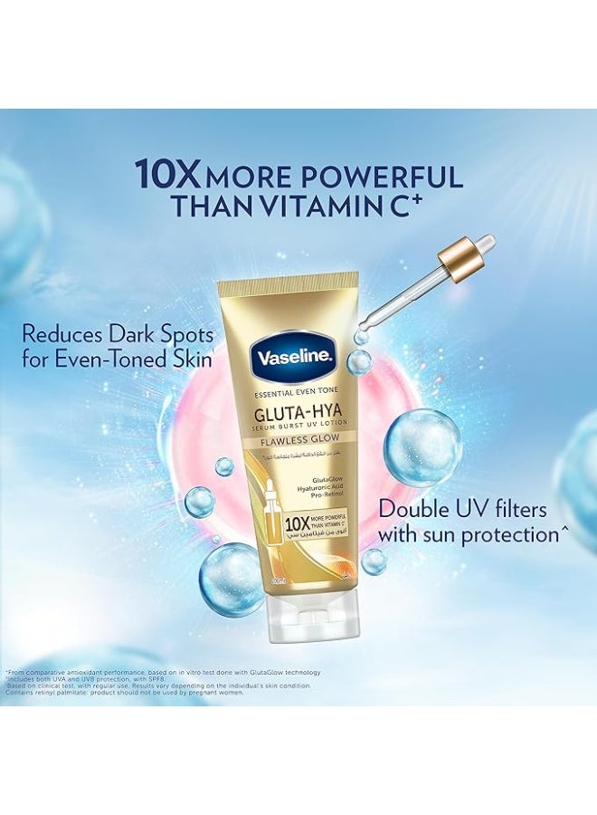 Vaseline Essential Even Tone Body Lotion 200ml – Flawless Glow Gluta-Hya Serum Burst UV with Moisturizing Petroleum Jelly - Image 2