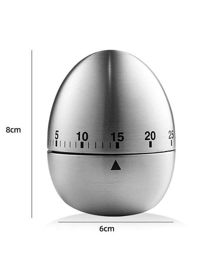 Ant Egg Kitchen Timer, Stainless Steel Egg Shaped Timer Mechanical Rotating Alarm, 60 Minutes Count Down Timer for Cooking Shaped Mechanical Rotating Alarm for Cooking Kitchen Timer  - Image 2