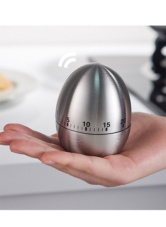Ant Egg Kitchen Timer, Stainless Steel Egg Shaped Timer Mechanical Rotating Alarm, 60 Minutes Count Down Timer for Cooking Shaped Mechanical Rotating Alarm for Cooking Kitchen Timer  - Image 4