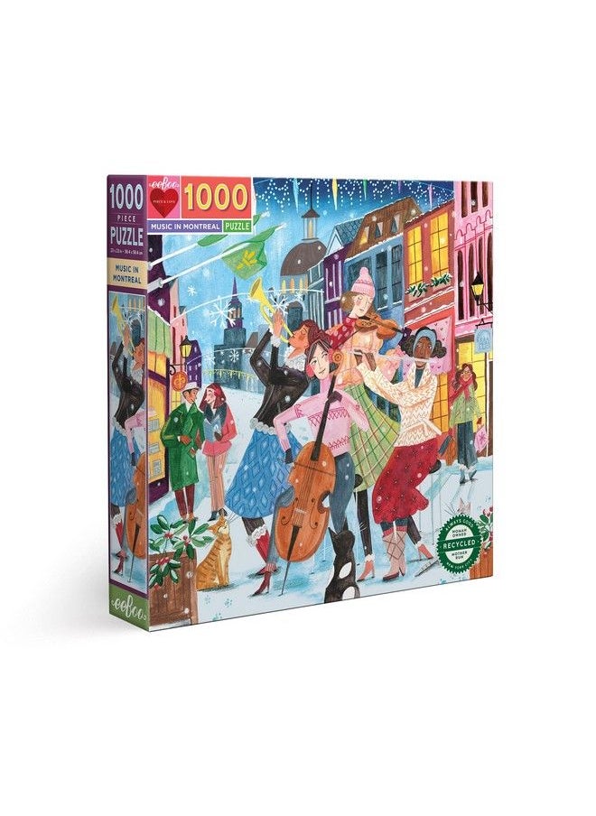 eeboo - : Piece And Love Music In Montreal 1000 Piece Square Jigsaw Puzzle, Jigsaw Puzzle For Adults And Families, Includes Glossy, Sturdy Pieces And Minimal Puzzle Dust - Image 1