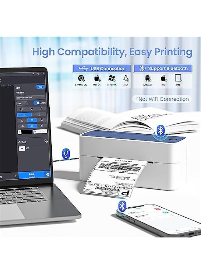 phomemo Thermal Label Printer, 4X6 Shipping Label Printer for Small Business, Wireless Label Printer for Package for Phone & Pad & PC, Used for  UPS,  TikTok, USPS, FedEx, DHL - Image 2