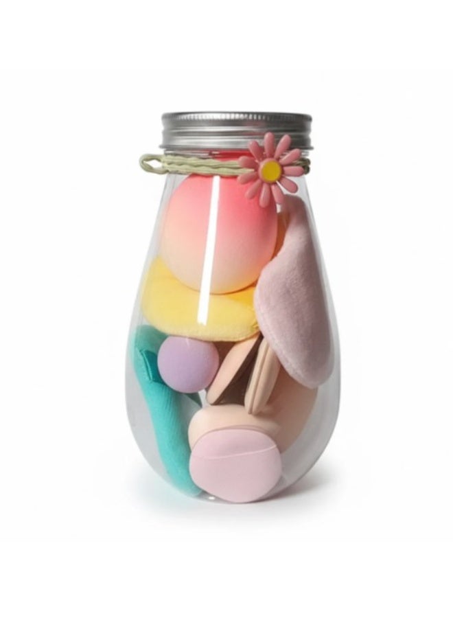 Makeup Sponge 11pcs, Puff Blender Foundation Sponge Set With jar ,Gift Flawless Bottle Design Makeup  Multi-colored - Image 4