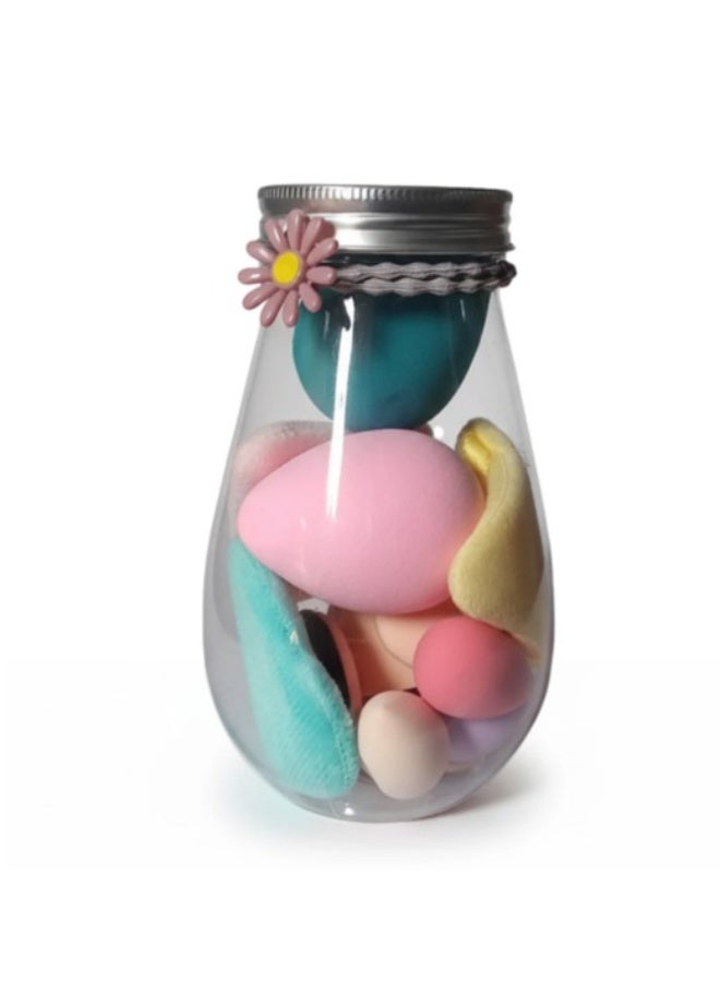 Makeup Sponge 11pcs, Puff Blender Foundation Sponge Set With jar ,Gift Flawless Bottle Design Makeup  Multi-colored - Image 3