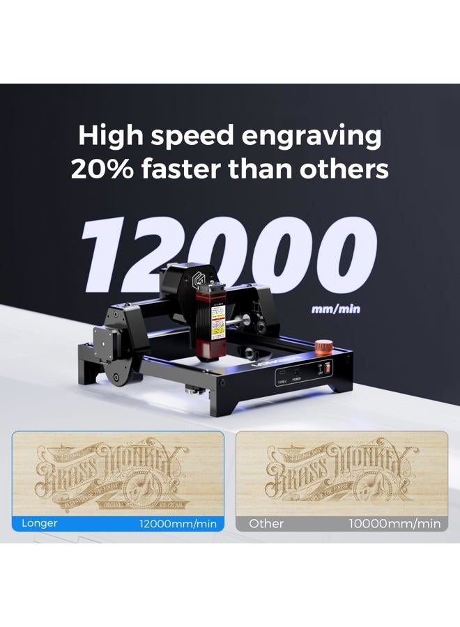 LONGER ناسخ ليزر – آلة النقش والقطع بالليزر RAY5 MINI المحمولة، بقعة ليزر 0.04 مم، 12000 مم/دقيقة، مثالية لمشاريع DIY على الخشب، المعدن، الأكريليك، الجلد، والمزيد (3.5 واط) - Image 2