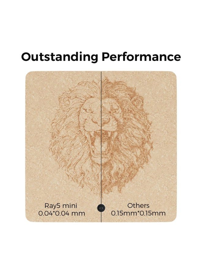 LONGER ناسخ ليزر – آلة النقش والقطع بالليزر RAY5 MINI المحمولة، بقعة ليزر 0.04 مم، 12000 مم/دقيقة، مثالية لمشاريع DIY على الخشب، المعدن، الأكريليك، الجلد، والمزيد (3.5 واط) - Image 4