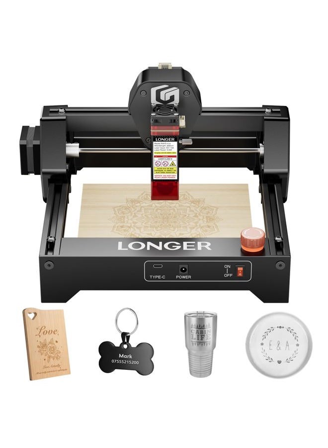 LONGER ناسخ ليزر – آلة النقش والقطع بالليزر RAY5 MINI المحمولة، بقعة ليزر 0.04 مم، 12000 مم/دقيقة، مثالية لمشاريع DIY على الخشب، المعدن، الأكريليك، الجلد، والمزيد (3.5 واط) - Image 1