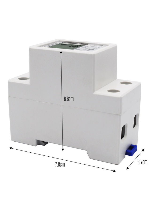 NIBEMINENT LCD Digital Display Single Phase DIN-Rail Energy Meter 5-80A 220V 50Hz Electronic KWh Power Consumption Monitor DDM15SC White 8.0x7.0x4.0cm - Image 3