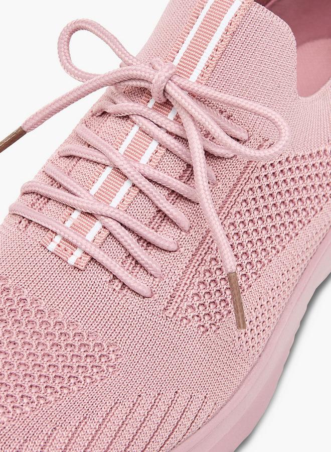 Oaklan by Shoexpress Women's Textured Lace-Up Sports Shoes with Pull Tabs - Image 4