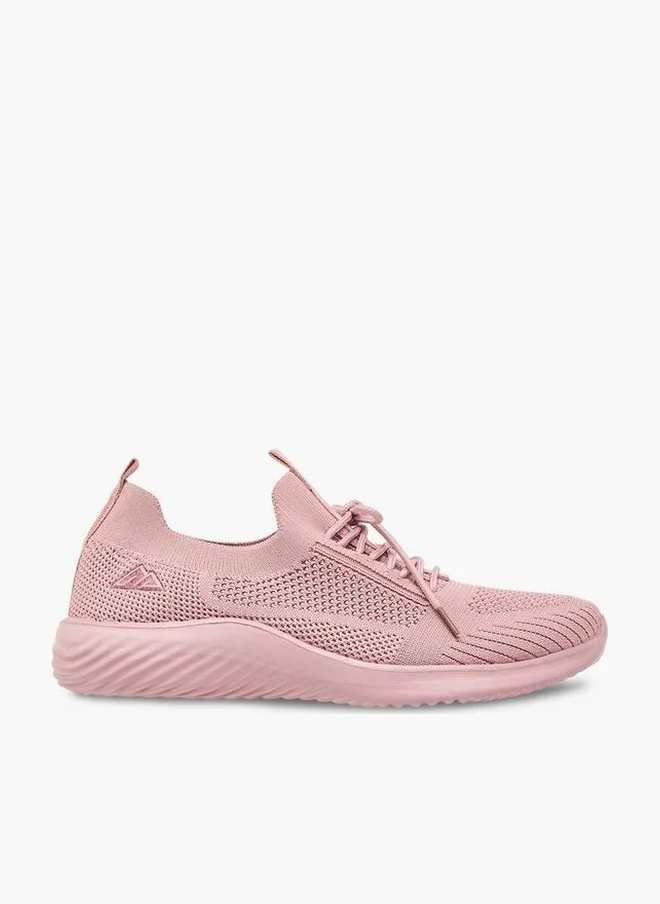 Textured Lace-Up Sports Shoes With Pull Tabs