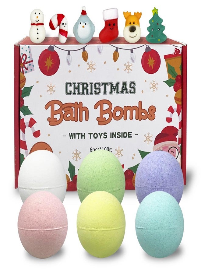 Muyiz 6 Pack Christmas Bubble Bath Bombs with Christmas Squishy Toys Inside for Kids Girls Boys Women Christmas Stocking Stuffers Gifts - Image 1
