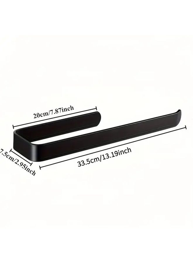 Black No Drill Self Adhesive Paper Towel Holder Wall Mounted Organizer - Image 3