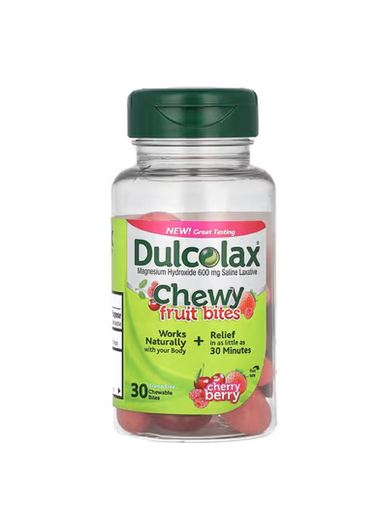 DULCOLAX Chewy Fruit Bites, Cherry Berry, 30 Chewable Bites