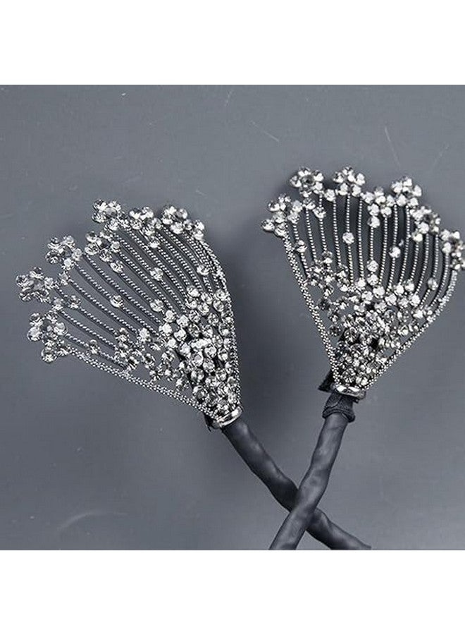 RINKIFY Floral Hair Bun Maker for Women-Rhinestone Flower Hair Clip,Lazy Hair Curler Deft Bun Maker- Easy Hair Accessories for Daily, Party, and Wedding Hairstyles - Image 2
