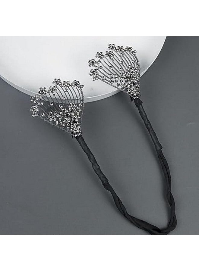 RINKIFY Floral Hair Bun Maker for Women-Rhinestone Flower Hair Clip,Lazy Hair Curler Deft Bun Maker- Easy Hair Accessories for Daily, Party, and Wedding Hairstyles - Image 3