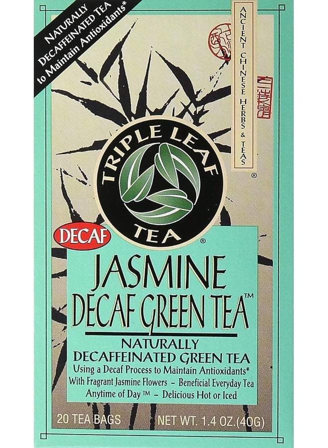 Triple Leaf Jasmine Decaf Green Tea - 20 Tea Bags - Image 1