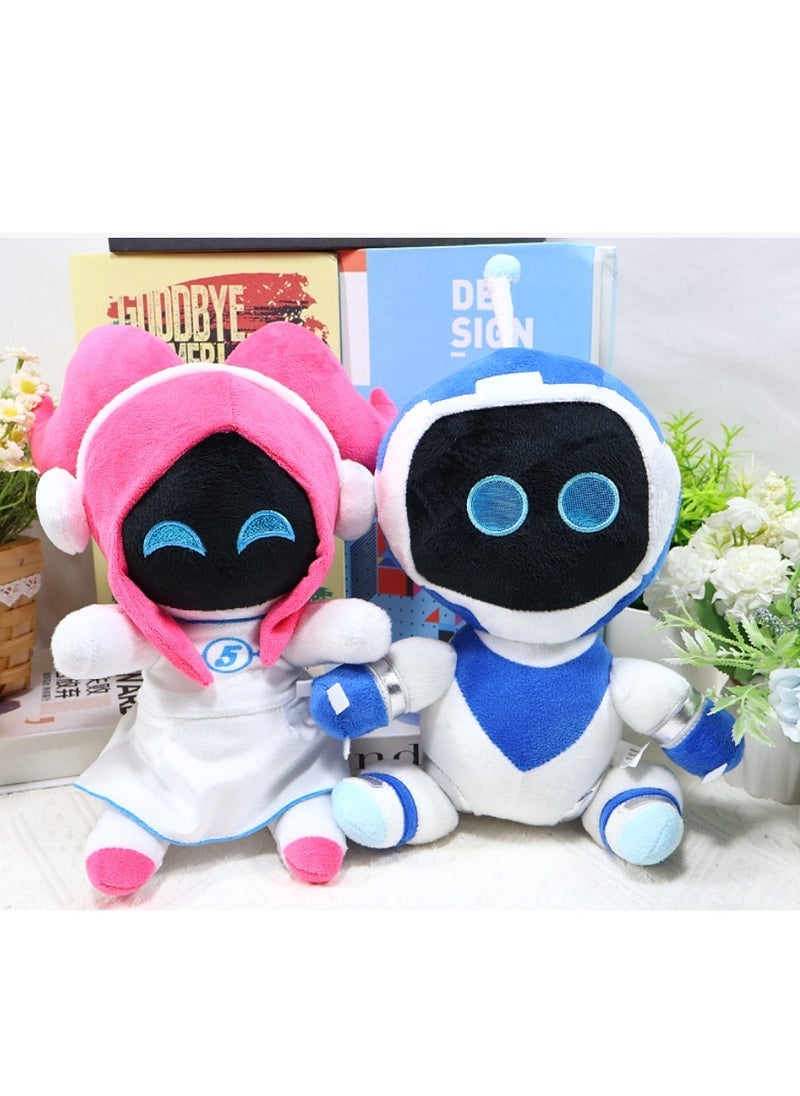 general Astro Bot Plush Rescue Mission Creative Stuffed Toy Figures with Poseable Limbs,2pcs (Robot Boy and Girl Set) - Image 1