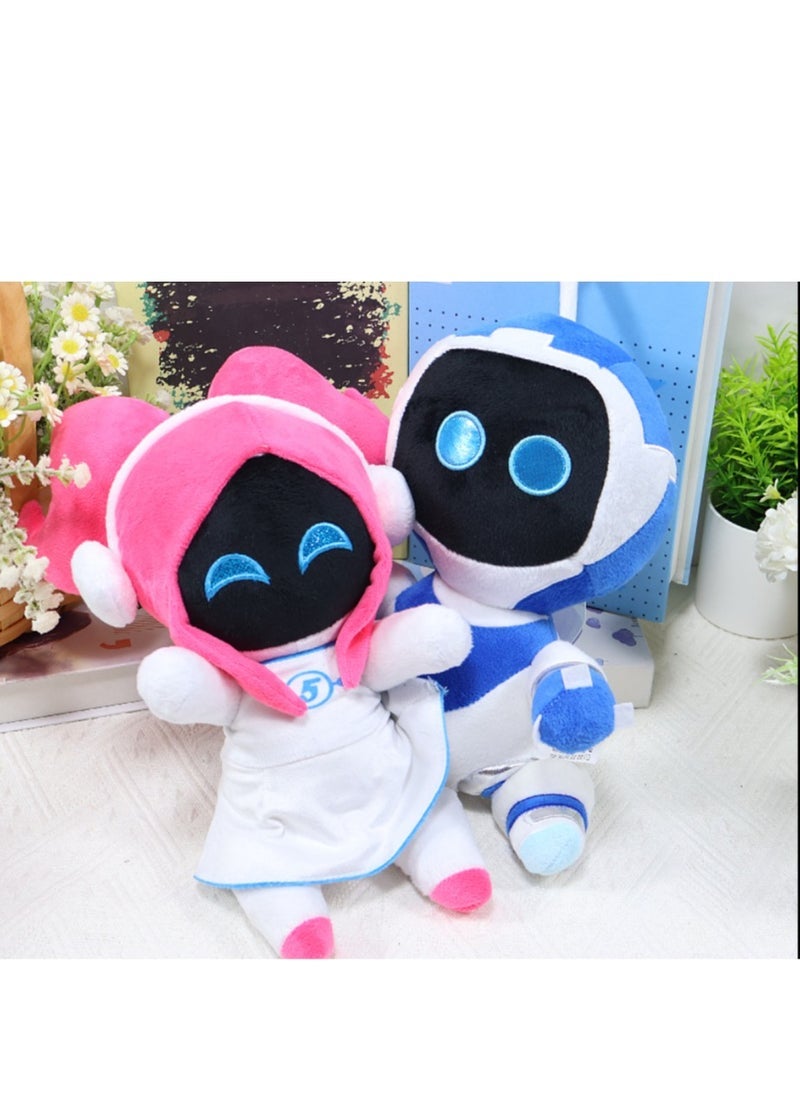 general Astro Bot Plush Rescue Mission Creative Stuffed Toy Figures with Poseable Limbs,2pcs (Robot Boy and Girl Set) - Image 2