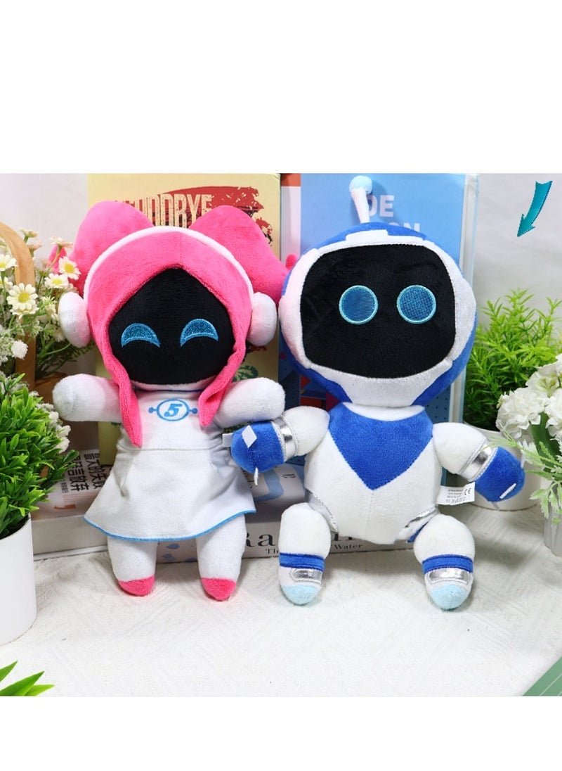 general Astro Bot Plush Rescue Mission Creative Stuffed Toy Figures with Poseable Limbs,2pcs (Robot Boy and Girl Set) - Image 3