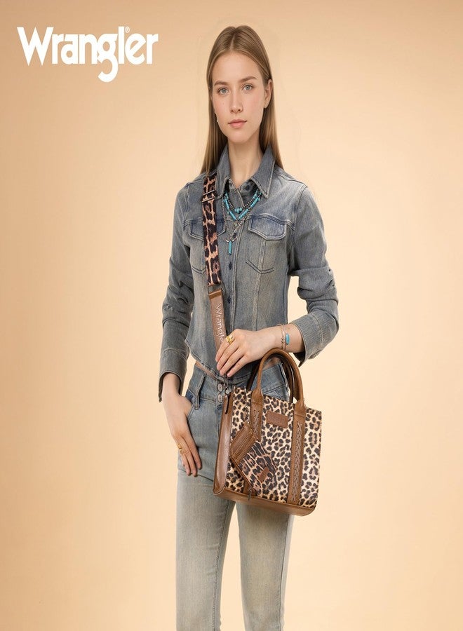 Wrangler Tote Bags for Women Western Purse and Handbags Leopard Print Satchel Top-handle Country Bag bolsa para mujer for gift,WG70-W8120CLP - Image 2