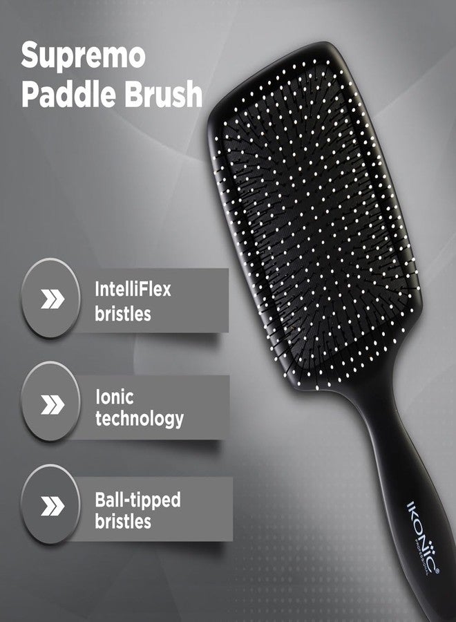 أي كونيك فرشاة الشعر الاحترافية سوبريمو من إيكونيك ذات المقبض المسطح مع شعيرات إنتيليفليكس ومقبض مانع للانزلاق لفك التشابك بلطف، وللعناية الشخصية/في الصالونات، وتمليس الشعر، وتنعيمه، وتصفيفه - للرجال والنساء. - Image 3