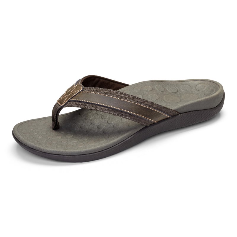 Vionic Men's Tide Toe-Post Sandal - Flip Flop with Concealed Orthotic Arch Support Brown 10 Medium US - Image 1