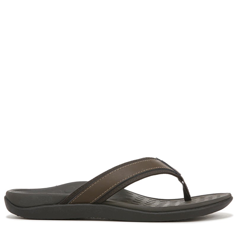 Vionic Men's Tide Toe-Post Sandal - Flip Flop with Concealed Orthotic Arch Support Brown 10 Medium US - Image 3