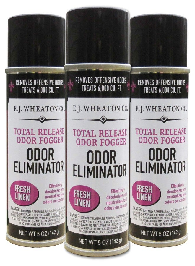 E.J. Wheaton Co. Odor Eliminator, Total Release Odor Fogger, 3 Pack, Effectively Deodorizes and Neutralizes Foul Odors on Contact, Fresh Linen (5 OZ - Image 1