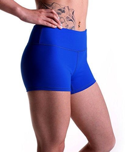 Tough Mode Women's 3" Athletic Workout Volleyball Running WOD Compression Shorts Electric Blue - Image 4