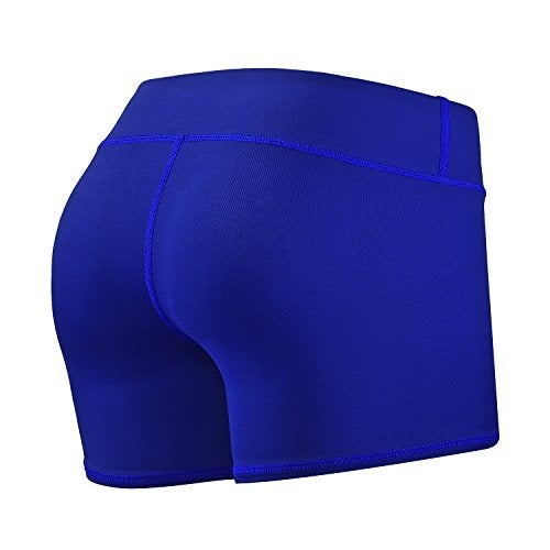 Tough Mode Women's 3" Athletic Workout Volleyball Running WOD Compression Shorts Electric Blue - Image 3