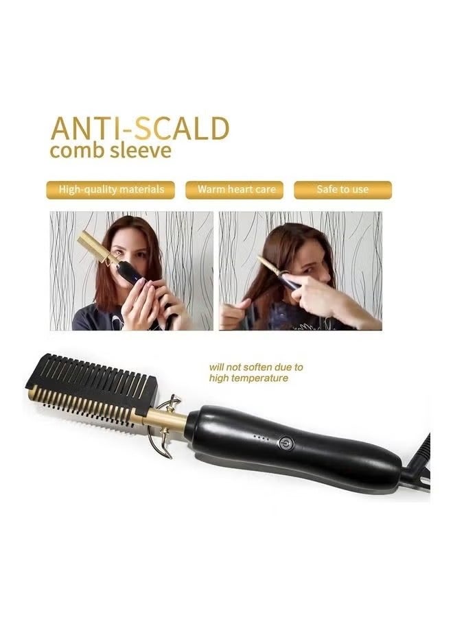 Electric Ceramic Hair Straightener and Curling Iron - Heat Pressing Flat Iron Curlers, Portable Anti-Scald Design for Wigs, Beards, and Travel Use - Image 2