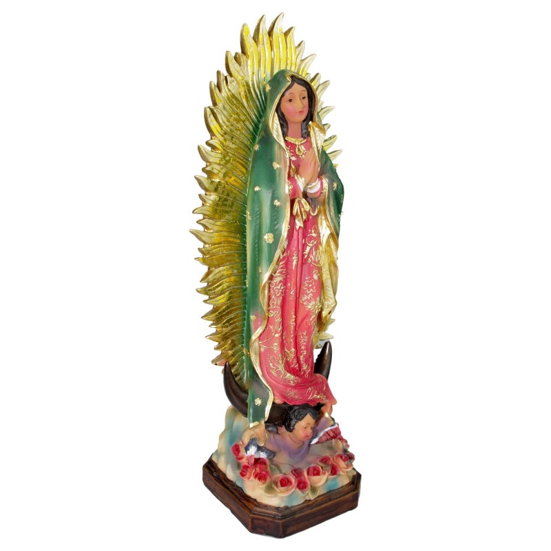 PSYHILAR Virgen de Guadalupe Statues  Our Lady of Guadalupe Virgin Mary Figurine  Resin Virgencita Maria Estatua 8 Inch - Image 4