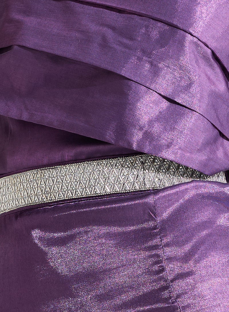 Namshi x Off-Shoulder Slit Dress - Image 4