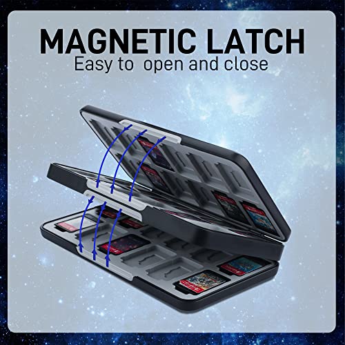 RHOTALL Game Card Case for Nintendo Switch/OLED/Lite/2 , Storage Card Box with 48 Game Cards Cartridge and 24 SD Cards Slots, Switch Games Holder with Magnetic Design - Starry sky - Image 4