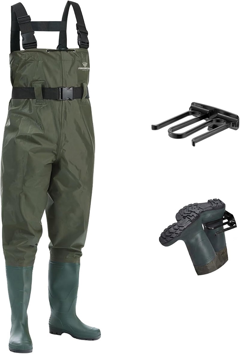FISHINGSIR Waterproof Fishing Waders for Men and Women with Boots and Boot Hanger - Image 1