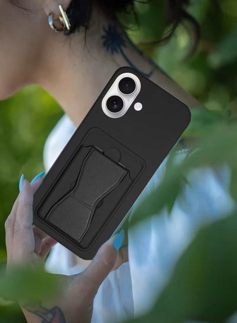 تايجر Apple iPhone 17 5G 2025 Silicone TPU Case with Card Holder and Hand Grip – Slim, Durable Protective Cover in Classic Black Featuring Secure Card Storage, Enhanced Grip for Comfortable Handling, and Scratch Resistance for Everyday Protection (Model MCHPSN) - Image 5