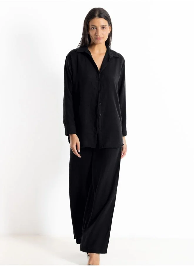 الأشكال   LINEN BLEND SHIRT SET