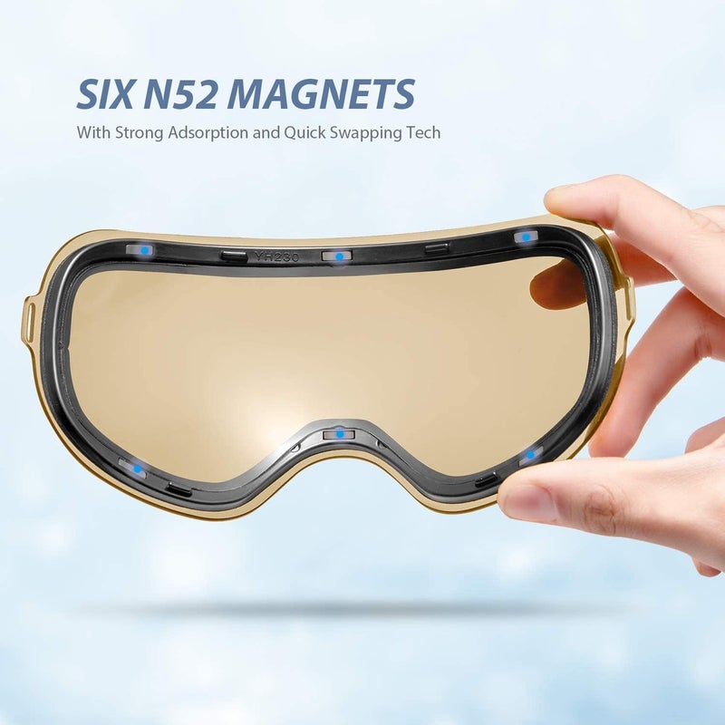 VANRORA X-Mag Ski Goggles Replacement Lens, Extra Snowboard Goggles Lens, Anti-Fog & 100% UV Protection - Image 3