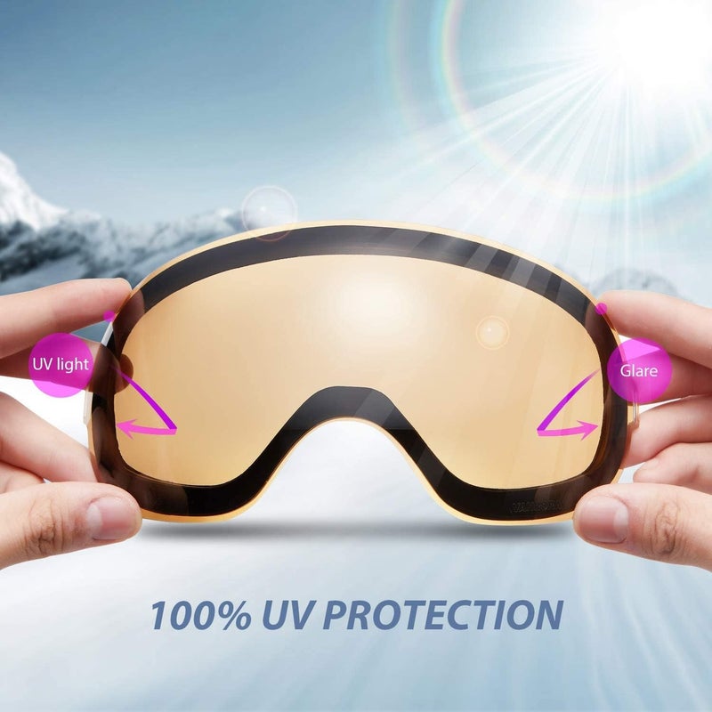 VANRORA X-Mag Ski Goggles Replacement Lens, Extra Snowboard Goggles Lens, Anti-Fog & 100% UV Protection - Image 5