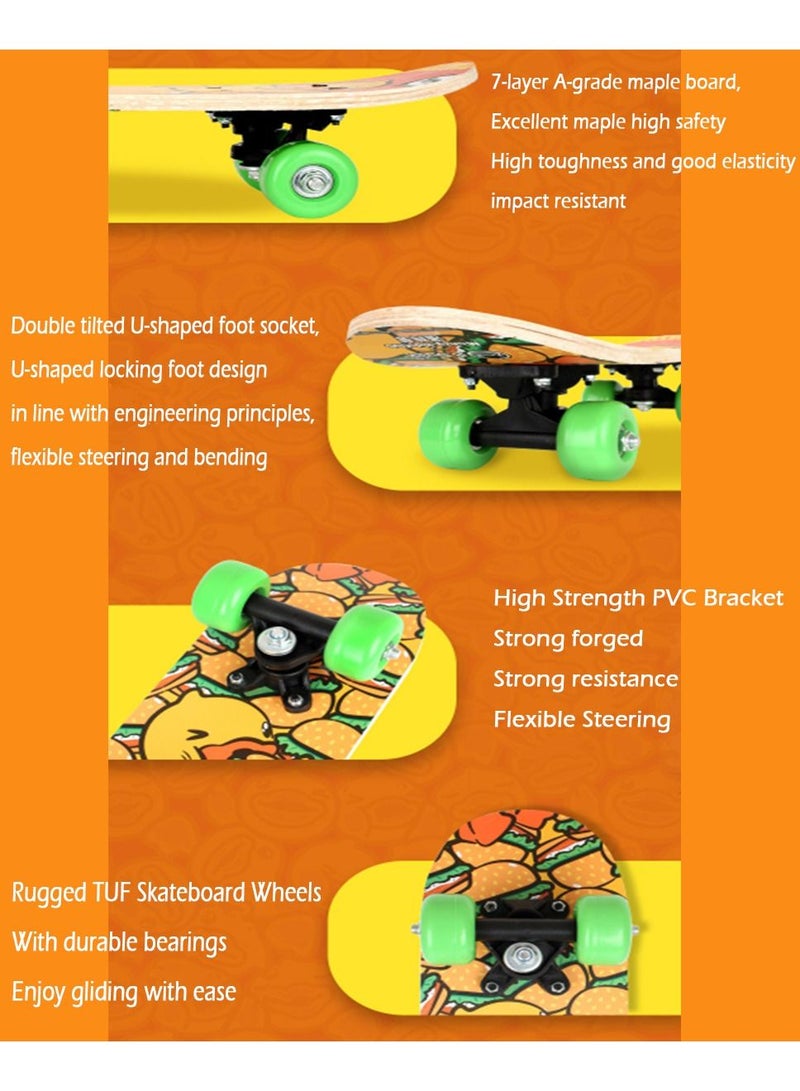 B.duck Four Wheel 31" Skateboard Longboard For Beginners 7 Layer Canadian Maple Wood Double Kick Concave Complete Beginners Skateboard For Kids - Image 2