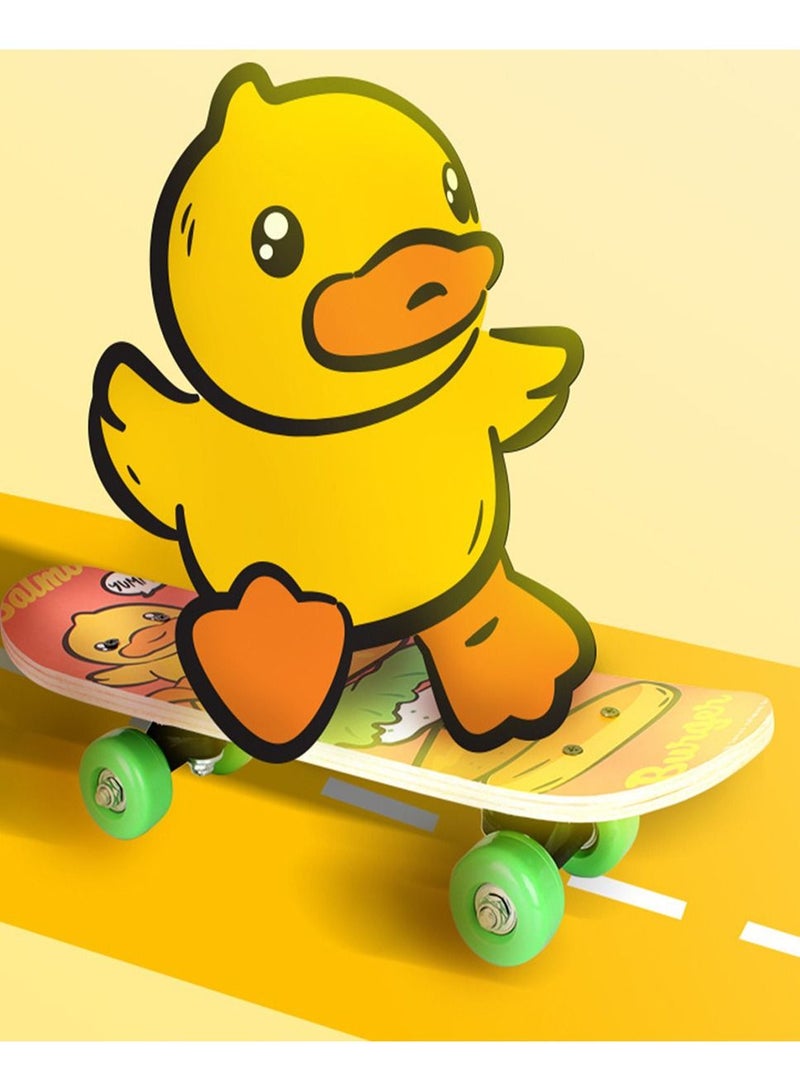 B.duck Four Wheel 31" Skateboard Longboard For Beginners 7 Layer Canadian Maple Wood Double Kick Concave Complete Beginners Skateboard For Kids - Image 3