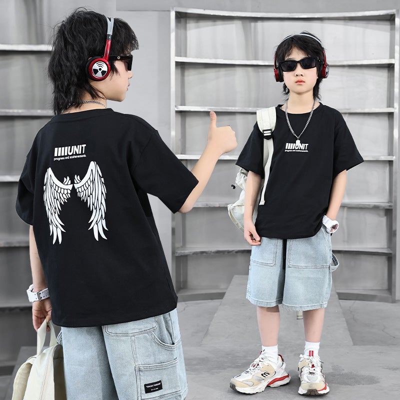 Boys' T-Shirt 2024 Children'S T-Shirt Short Sleeve Cotton Baby Cartoon Korean Style Bottoming Top Children'S Clothing - Image 1