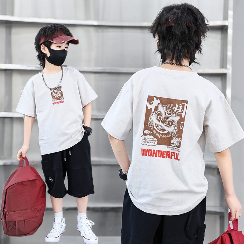 Boys' T-Shirt 2024 Children'S T-Shirt Short Sleeve Cotton Baby Cartoon Korean Style Bottoming Top Children'S Clothing - Image 3